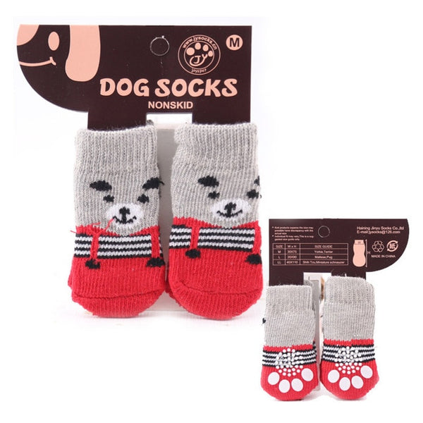 Cotton Rubber Sole Non-slip Breathable Washable Pet Dog Socks For Big Dog Outdoor Sport Dog Socks Winter - ren mart