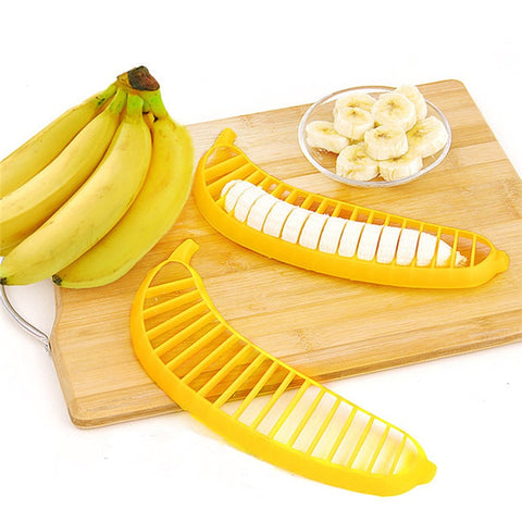 Kitchen Gadgets Plastic Banana Slicer Cutter Fruit Vegetable Tools Salad Maker Cooking Tools kitchen cut Banana chopper - ren mart