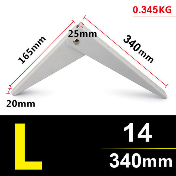 2 Pack 8-20Inch White Triangle Folding Angle Bracket Adjustable Wall Mounted Durable Bearing Shelf Bracket DIY Home Table Bench - ren mart