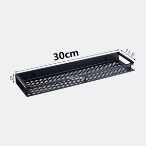 Black Bathroom Shelf Space Aluminum Shower Basket Corner Shelves Bathroom Shampoo Holder Kitchen Storage Rack Accessories - ren mart