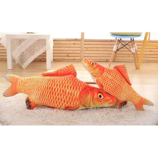 Pet Soft Plush 3D Fish Shape Cat Toy Interactive Gifts Fish Catnip Toys Stuffed Pillow Doll Simulation Fish Playing Toy For Pet - ren mart