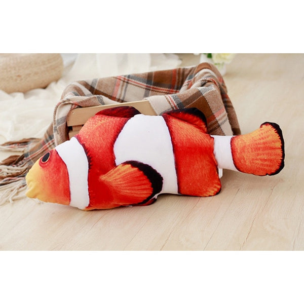 Pet Soft Plush 3D Fish Shape Cat Toy Interactive Gifts Fish Catnip Toys Stuffed Pillow Doll Simulation Fish Playing Toy For Pet - ren mart