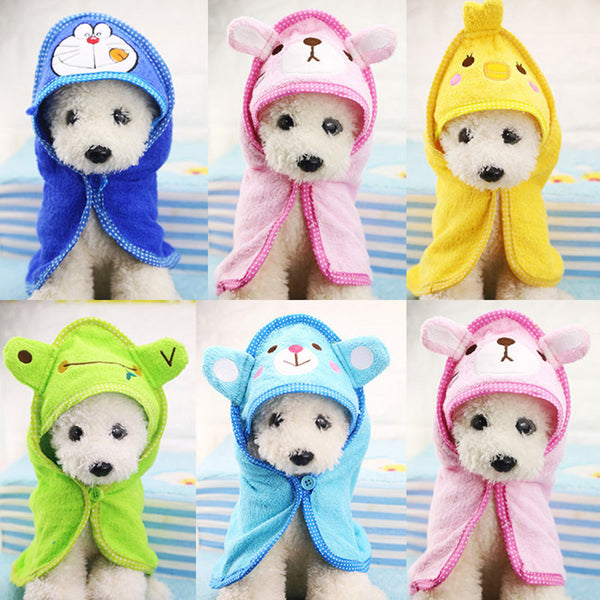 Cute Pet Dog Towel Soft Drying Bath Pet Towel For Dog Cat Hoodies Puppy Super Absorbent Bathrobes Cleaning Necessary supply - ren mart