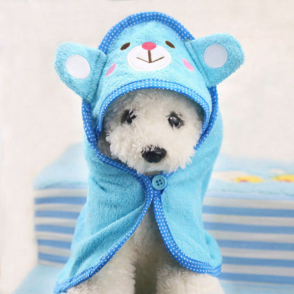 Cute Pet Dog Towel Soft Drying Bath Pet Towel For Dog Cat Hoodies Puppy Super Absorbent Bathrobes Cleaning Necessary supply - ren mart