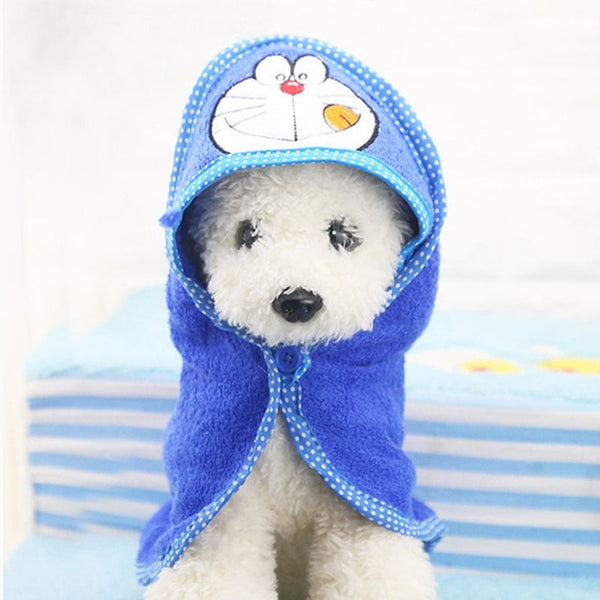 Cute Pet Dog Towel Soft Drying Bath Pet Towel For Dog Cat Hoodies Puppy Super Absorbent Bathrobes Cleaning Necessary supply - ren mart