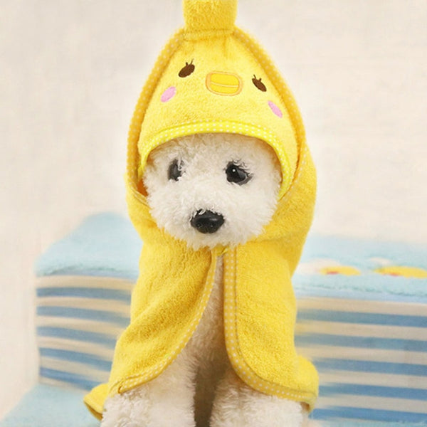 Cute Pet Dog Towel Soft Drying Bath Pet Towel For Dog Cat Hoodies Puppy Super Absorbent Bathrobes Cleaning Necessary supply - ren mart