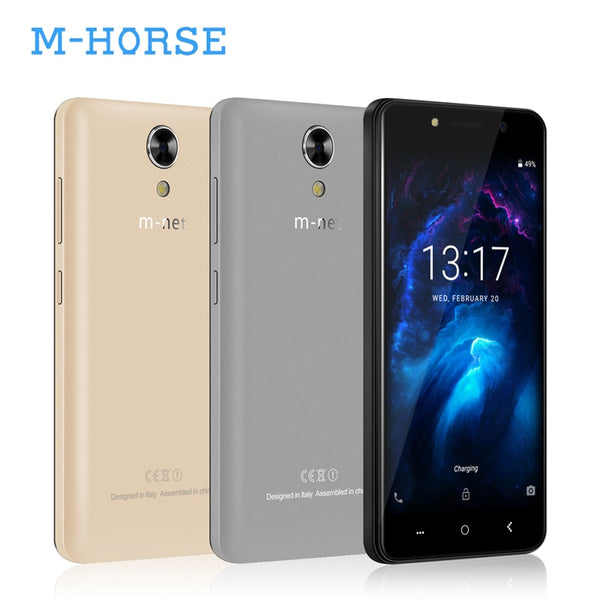 M-HORSE Power 1 Mobile Phone 5.0 Inch 5050mAh Android 7.0 1GB RAM 8GB ROM MTK6580 Quad Core Dual 5MP Camera 3G Sim Smartphone - ren mart