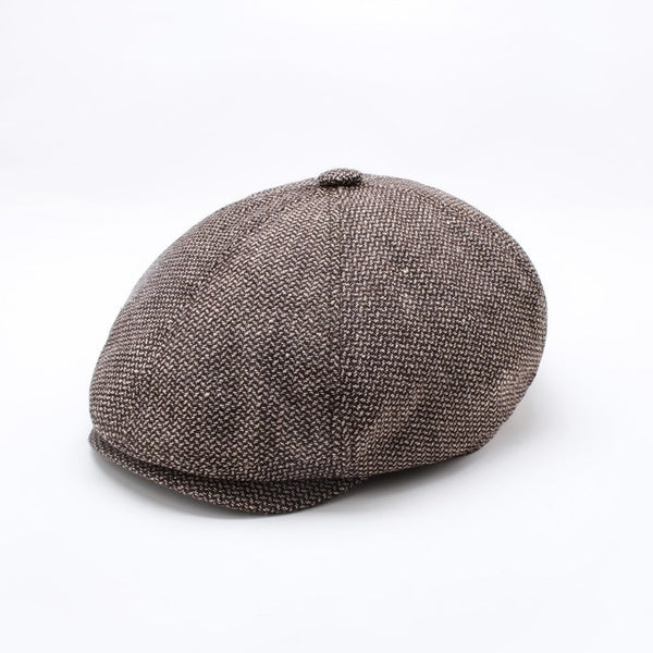 Men British Style Octagonal Hats Winter Wool Hat Gatsby Cap Ivy Hat Golf Driving Autumn Women Cotton Flat Cabbie Newsboy Caps - ren mart