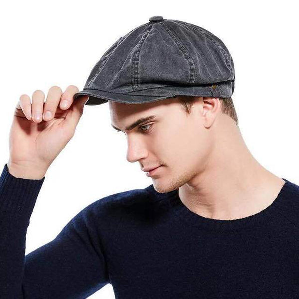 Men British Style Octagonal Hats Winter Wool Hat Gatsby Cap Ivy Hat Golf Driving Autumn Women Cotton Flat Cabbie Newsboy Caps - ren mart