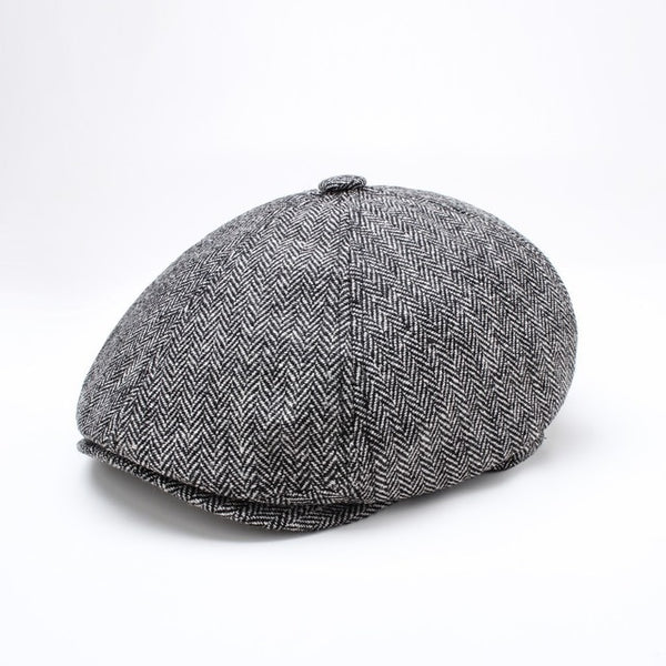 Men British Style Octagonal Hats Winter Wool Hat Gatsby Cap Ivy Hat Golf Driving Autumn Women Cotton Flat Cabbie Newsboy Caps - ren mart