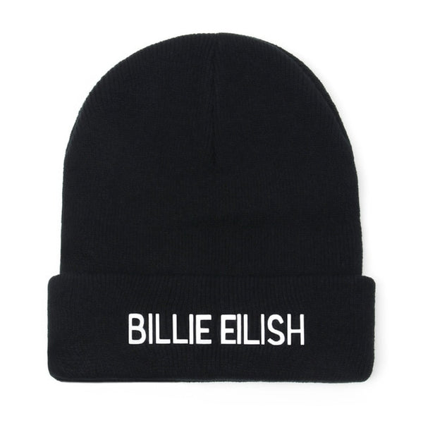 Embroidery Billie Eilish Beanie Hat Women Men Knitted Warm Winter Hats For Women Men Solid Hip-hop Casual Cuffed Beanies Bonnet - ren mart