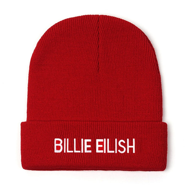 Embroidery Billie Eilish Beanie Hat Women Men Knitted Warm Winter Hats For Women Men Solid Hip-hop Casual Cuffed Beanies Bonnet - ren mart