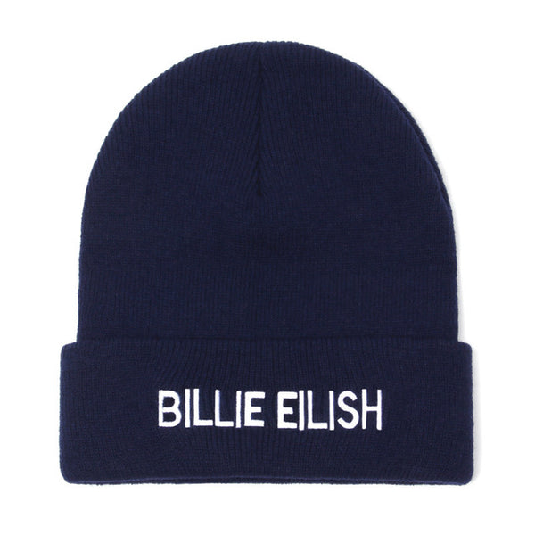 Embroidery Billie Eilish Beanie Hat Women Men Knitted Warm Winter Hats For Women Men Solid Hip-hop Casual Cuffed Beanies Bonnet - ren mart