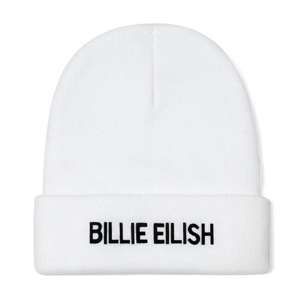 Embroidery Billie Eilish Beanie Hat Women Men Knitted Warm Winter Hats For Women Men Solid Hip-hop Casual Cuffed Beanies Bonnet - ren mart