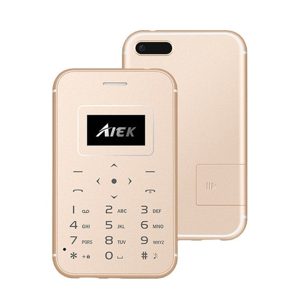 Mosthink IFcane E1 AIEK X8 GSM 2G Cellphone Mini Mobile Phone ultra thin credit card Button Single SIM FM Radio Mp3 mini phones - ren mart