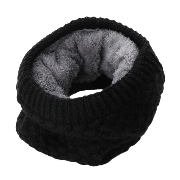 1Pc Winter Warm Brushed Knit Neck Warmer Circle Go Out Wrap Cowl Loop Snood Shawl Outdoor Ski Climbing Scarf For Men Women - ren mart