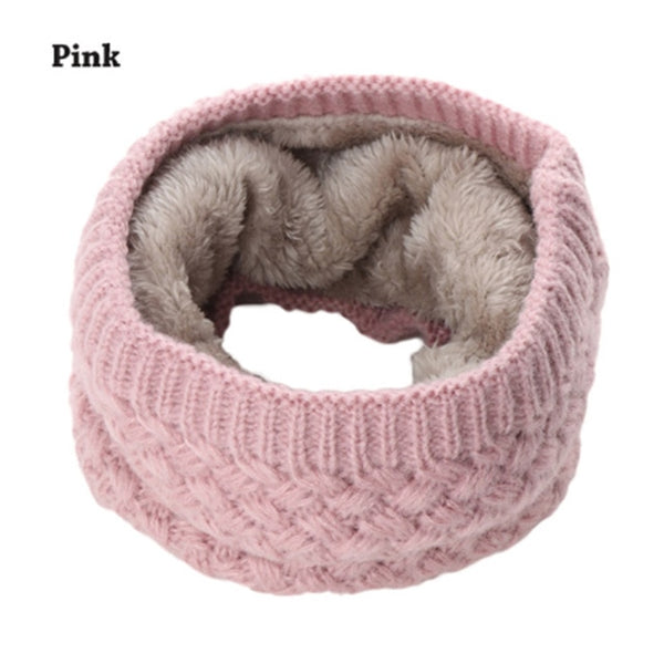 1Pc Winter Warm Brushed Knit Neck Warmer Circle Go Out Wrap Cowl Loop Snood Shawl Outdoor Ski Climbing Scarf For Men Women - ren mart