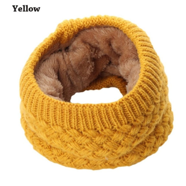 1Pc Winter Warm Brushed Knit Neck Warmer Circle Go Out Wrap Cowl Loop Snood Shawl Outdoor Ski Climbing Scarf For Men Women - ren mart