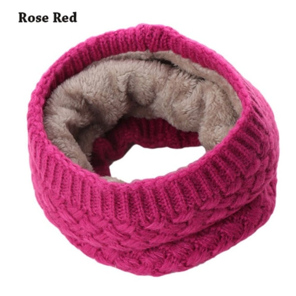 1Pc Winter Warm Brushed Knit Neck Warmer Circle Go Out Wrap Cowl Loop Snood Shawl Outdoor Ski Climbing Scarf For Men Women - ren mart