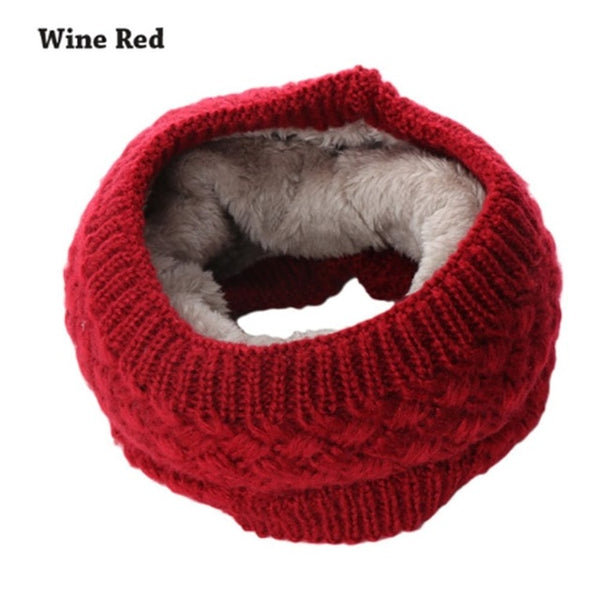 1Pc Winter Warm Brushed Knit Neck Warmer Circle Go Out Wrap Cowl Loop Snood Shawl Outdoor Ski Climbing Scarf For Men Women - ren mart