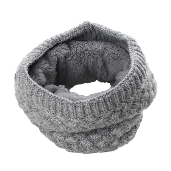 1Pc Winter Warm Brushed Knit Neck Warmer Circle Go Out Wrap Cowl Loop Snood Shawl Outdoor Ski Climbing Scarf For Men Women - ren mart