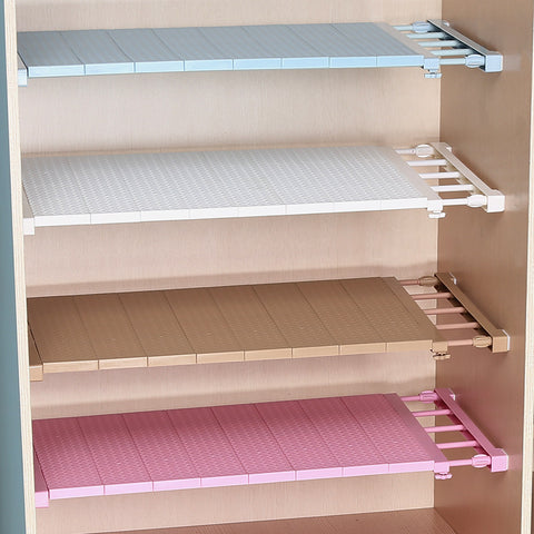 Adjustable Closet Organizer Storage Shelf Wall Mounted Kitchen Rack Space Saving Wardrobe Decorative Shelves Cabinet Holders - ren mart
