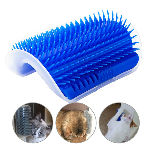 Pet cat Self Groomer Grooming Tool Hair Removal Brush Comb for Dogs Cats Hair Shedding Trimming Cat Massage Device with catnip - ren mart